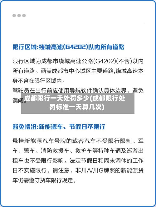 成都限行一天处罚多少(成都限行处罚标准一天算几次)