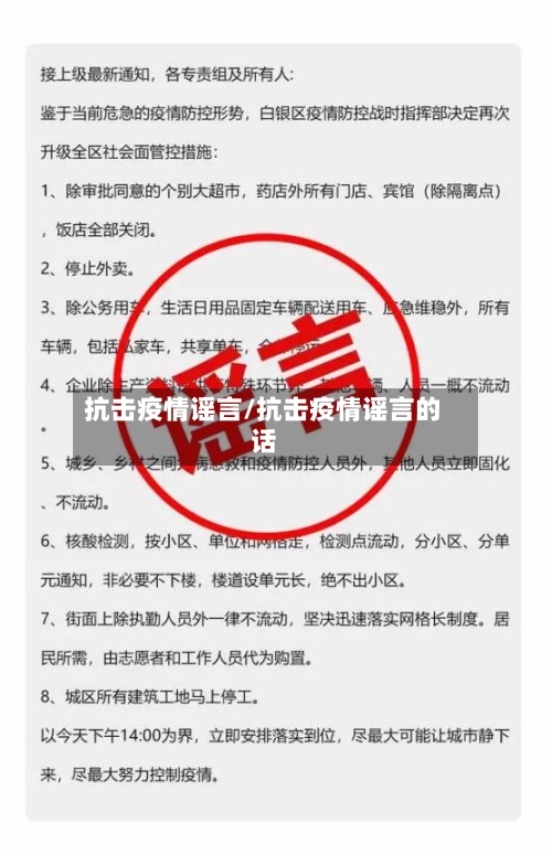 抗击疫情谣言/抗击疫情谣言的话-第3张图片