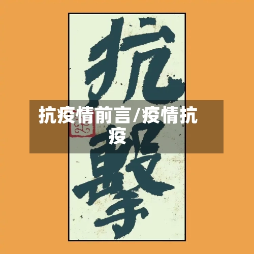 抗疫情前言/疫情抗疫-第2张图片