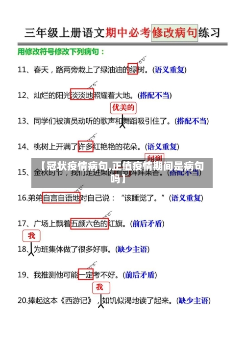 【冠状疫情病句,正值疫情期间是病句吗】-第3张图片