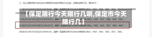 【保定限行今天限行几啊,保定市今天限行几】-第2张图片
