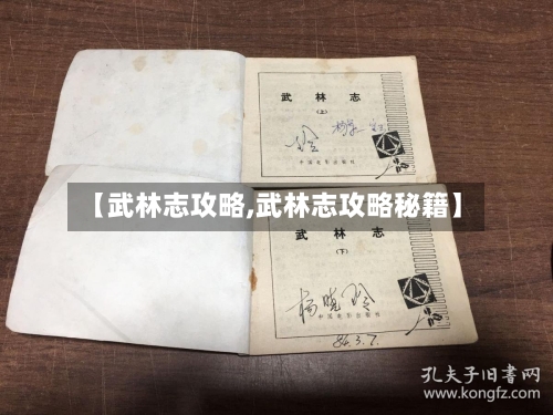 【武林志攻略,武林志攻略秘籍】-第2张图片
