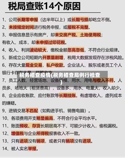 税务稽查疫情(税务稽查局例行检查)-第3张图片