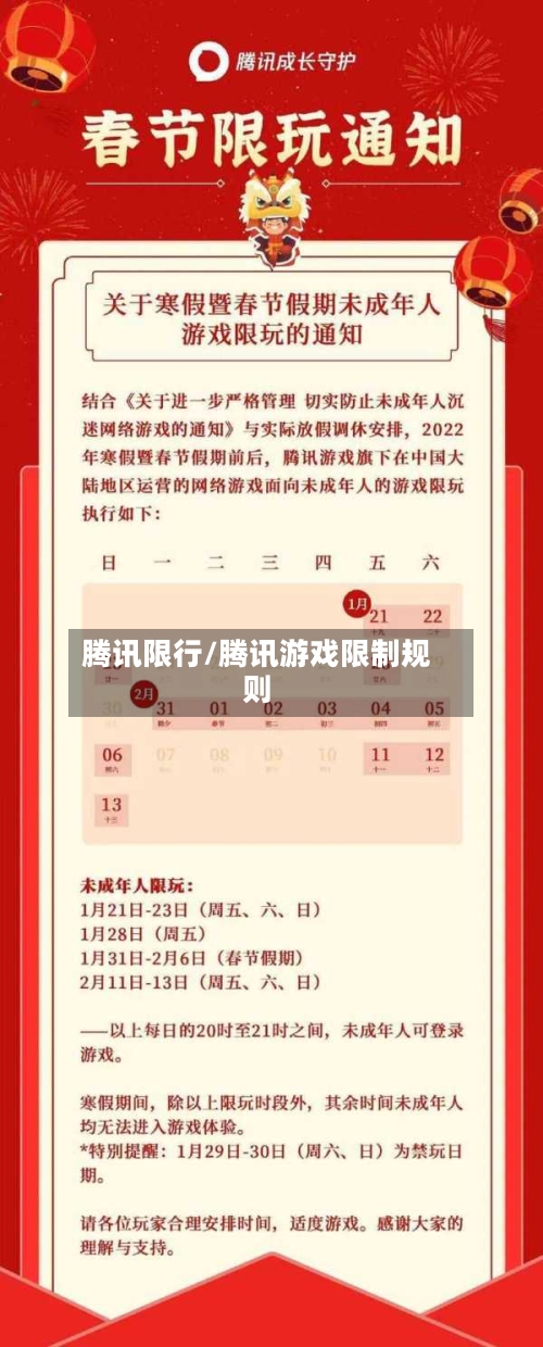腾讯限行/腾讯游戏限制规则