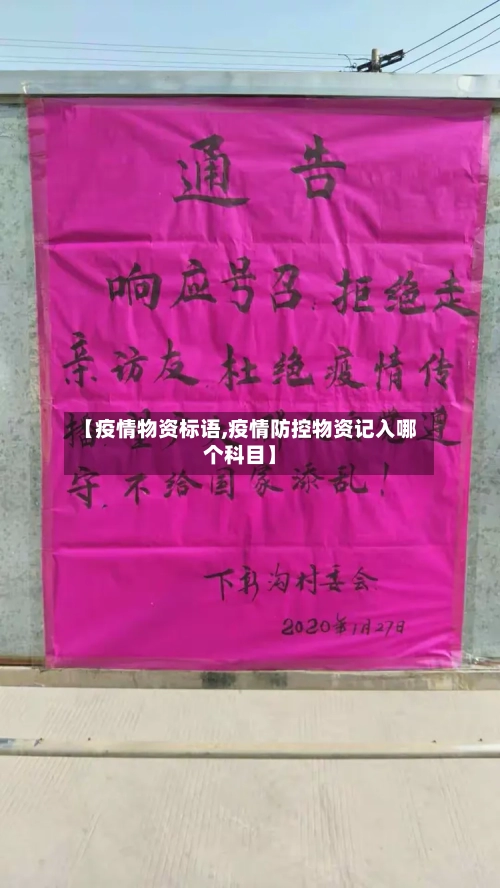 【疫情物资标语,疫情防控物资记入哪个科目】-第2张图片