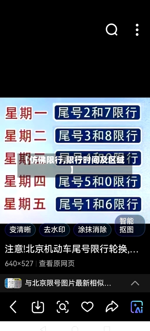 【仿佛限行,限行时间及区域】
